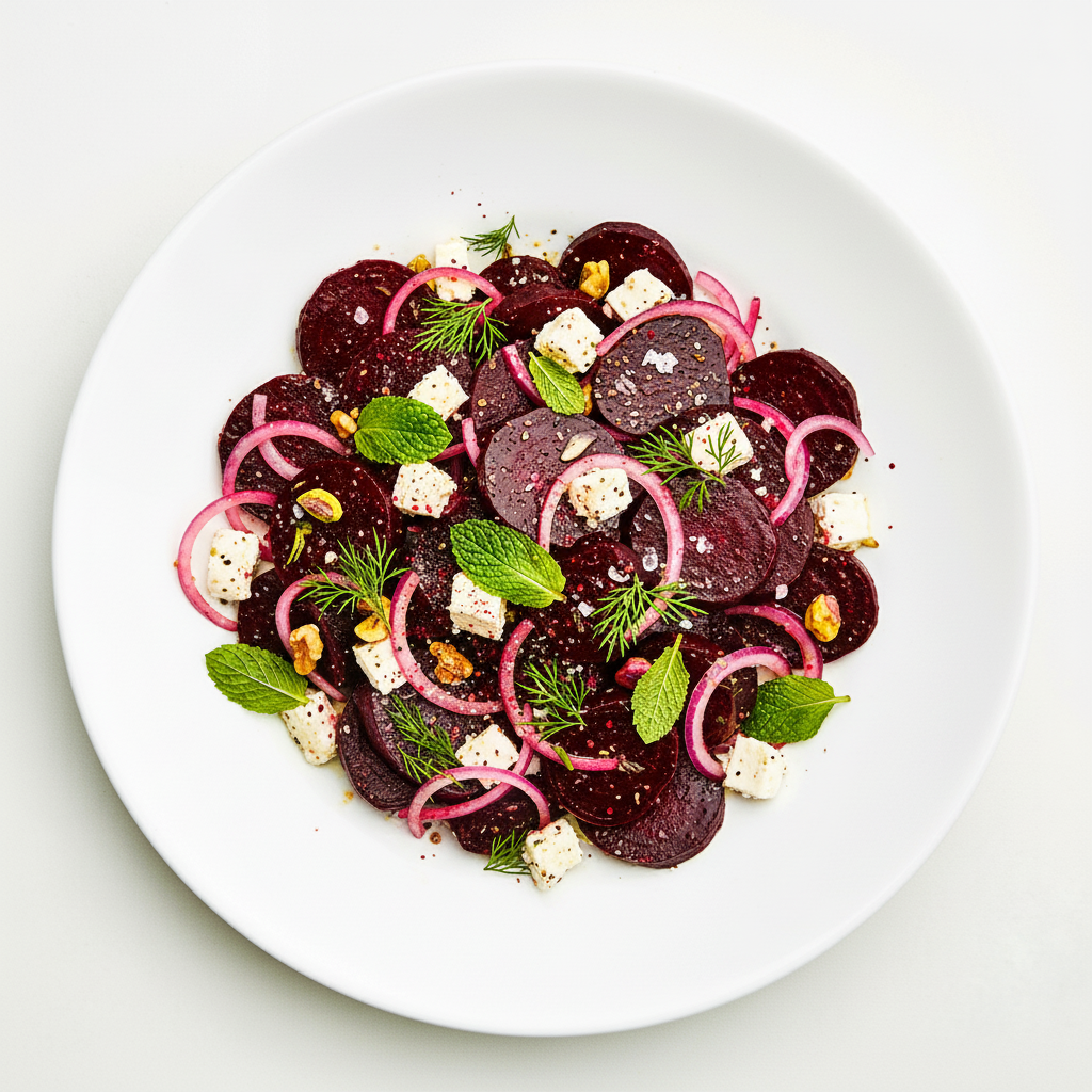 Heirloom beetroot, labne, walnut, sumac Full