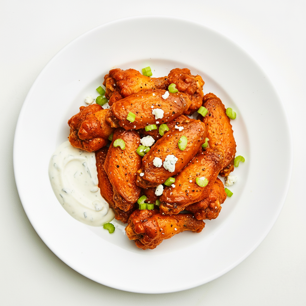 Fiery crispy coated buffalo wings (5) Full