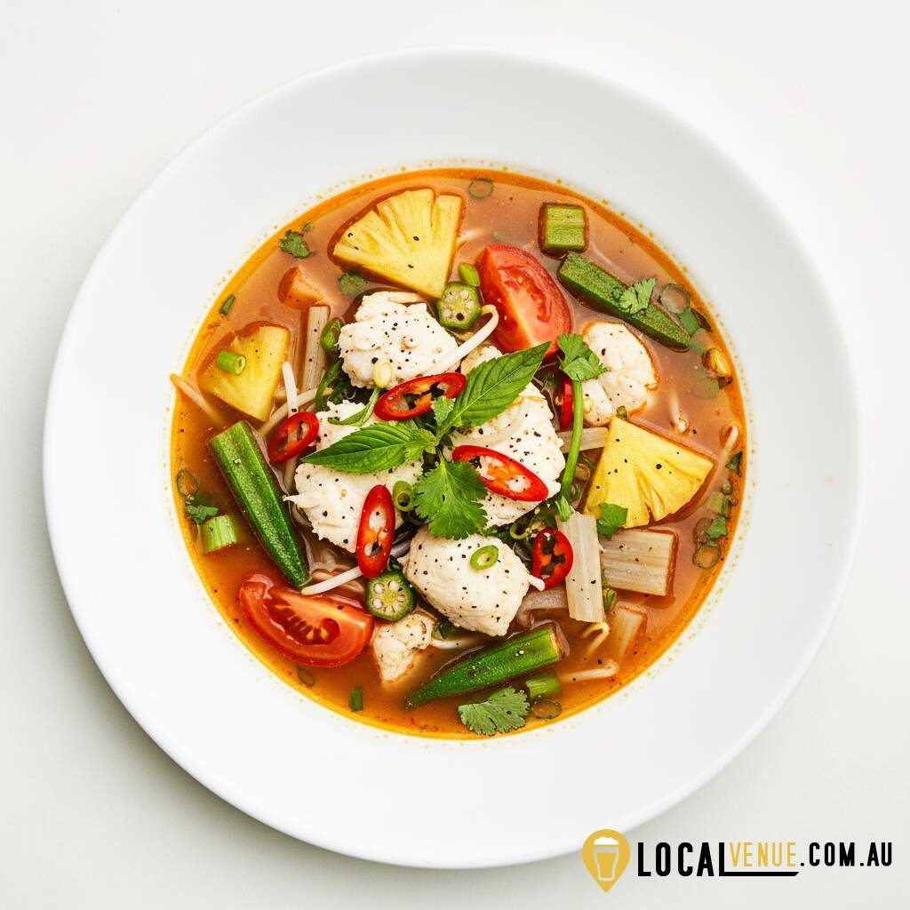 Vietnamese Sour Fish Soup Hot Pot Full