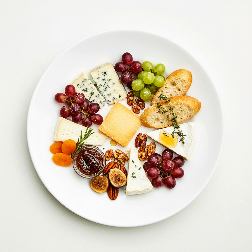 Cheese, cracker, dip, antipasto platter Full