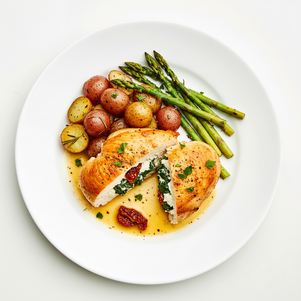 Chicken Breast with Pumpkin Spinach & Ricotta Stuffing Full