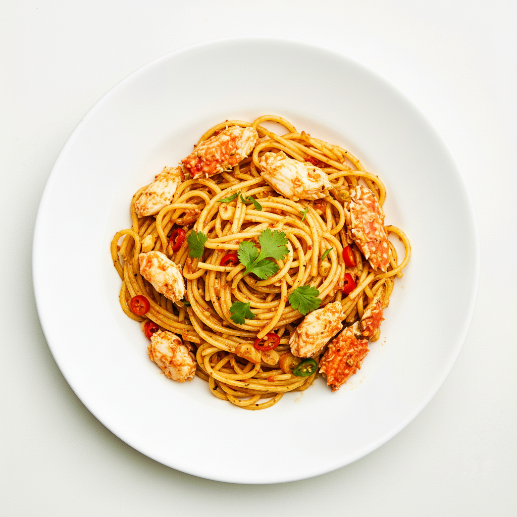 CHILLI CRAB & PRAWN TAGLIATELLE (DINNER ONLY) Full