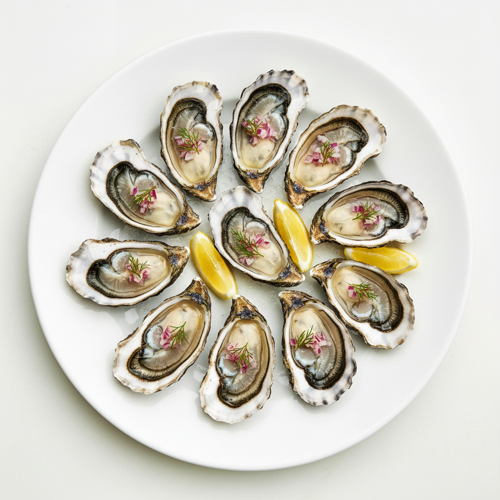 Mignonette Half Dozen Pacific Oysters Full