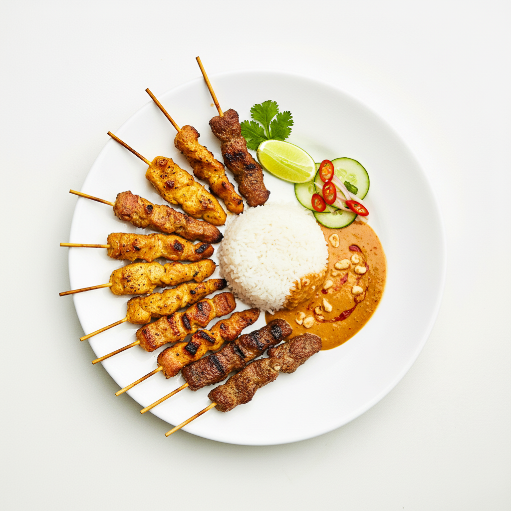 Seafood Combination with Satay Sauce Full
