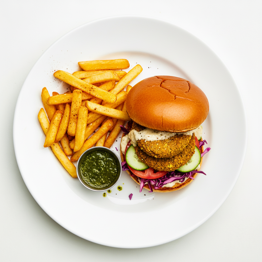 CHICKPEA FALAFEL BURGER (V) Full