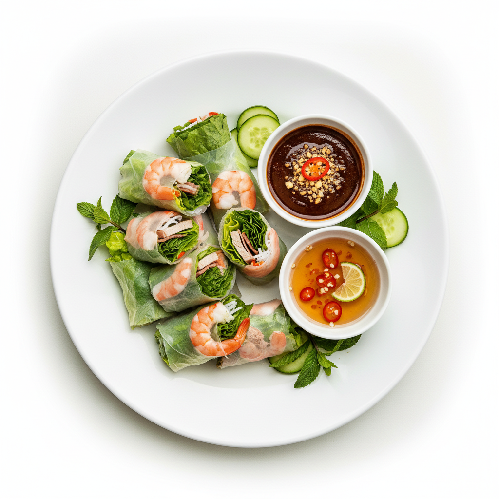Vegetarian rice paper rolls Full