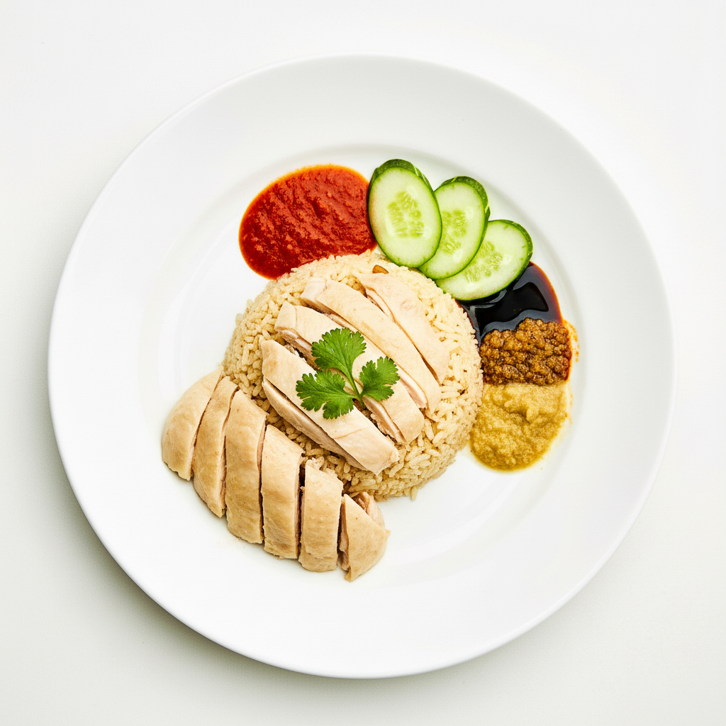 Hainan crispy chicken rice Full