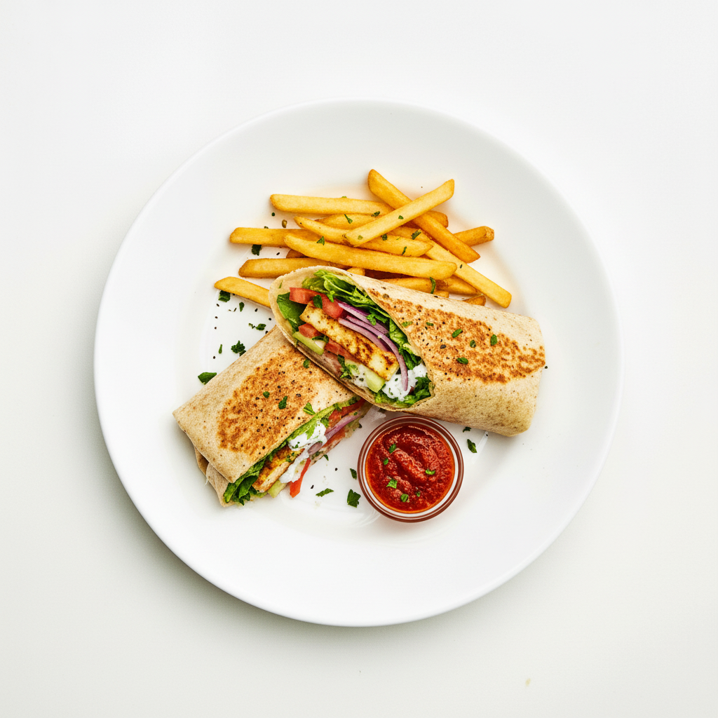 HALLOUMI & SWEET POTATO WRAP Full