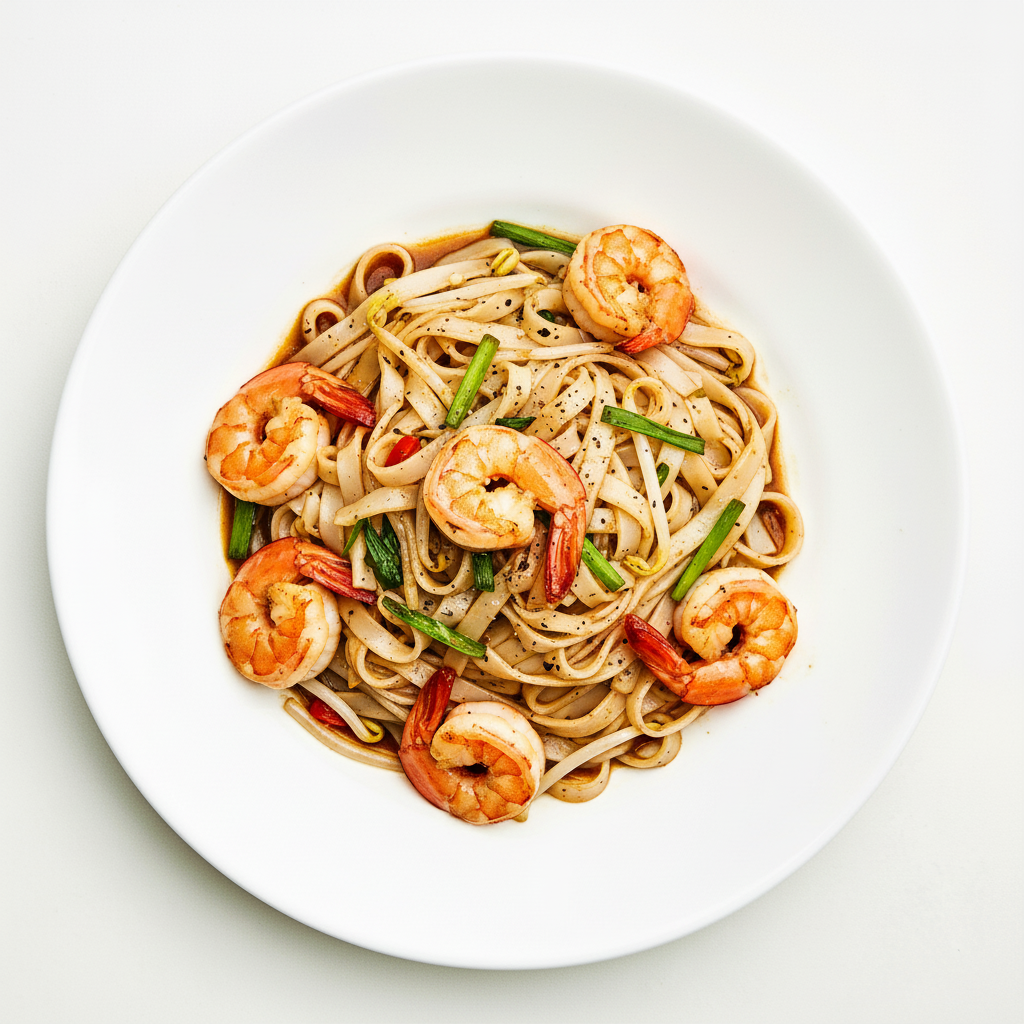 Chow Mein Noodles with King Prawns Full