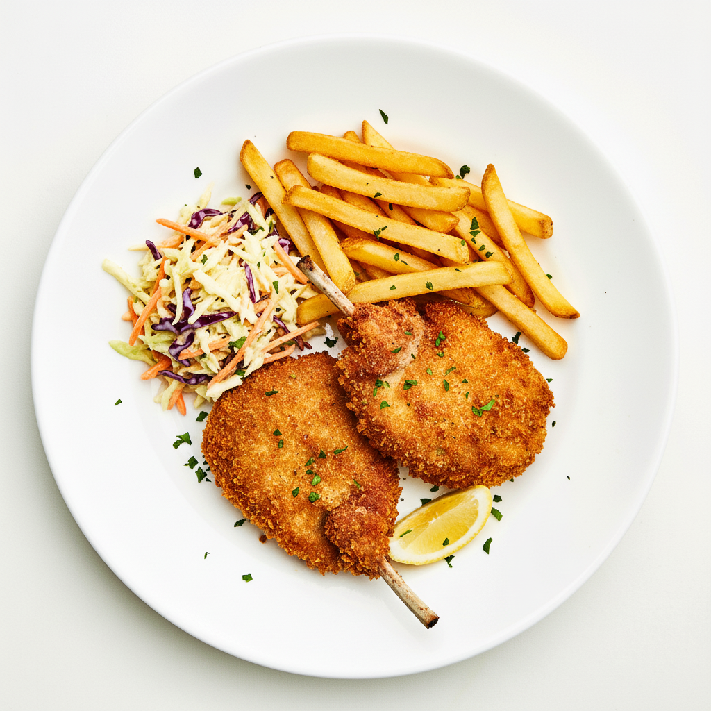 Crumb Lamb Cutlet & Chips(2) Full