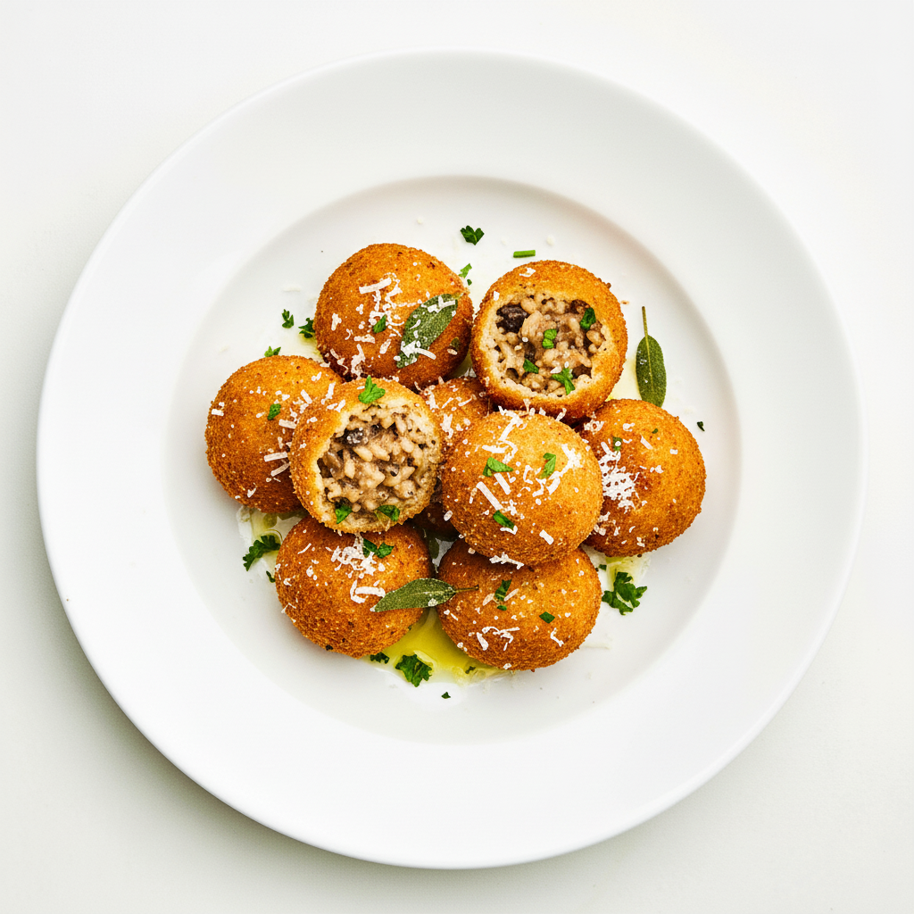 Mushroom Arancini Balls Full