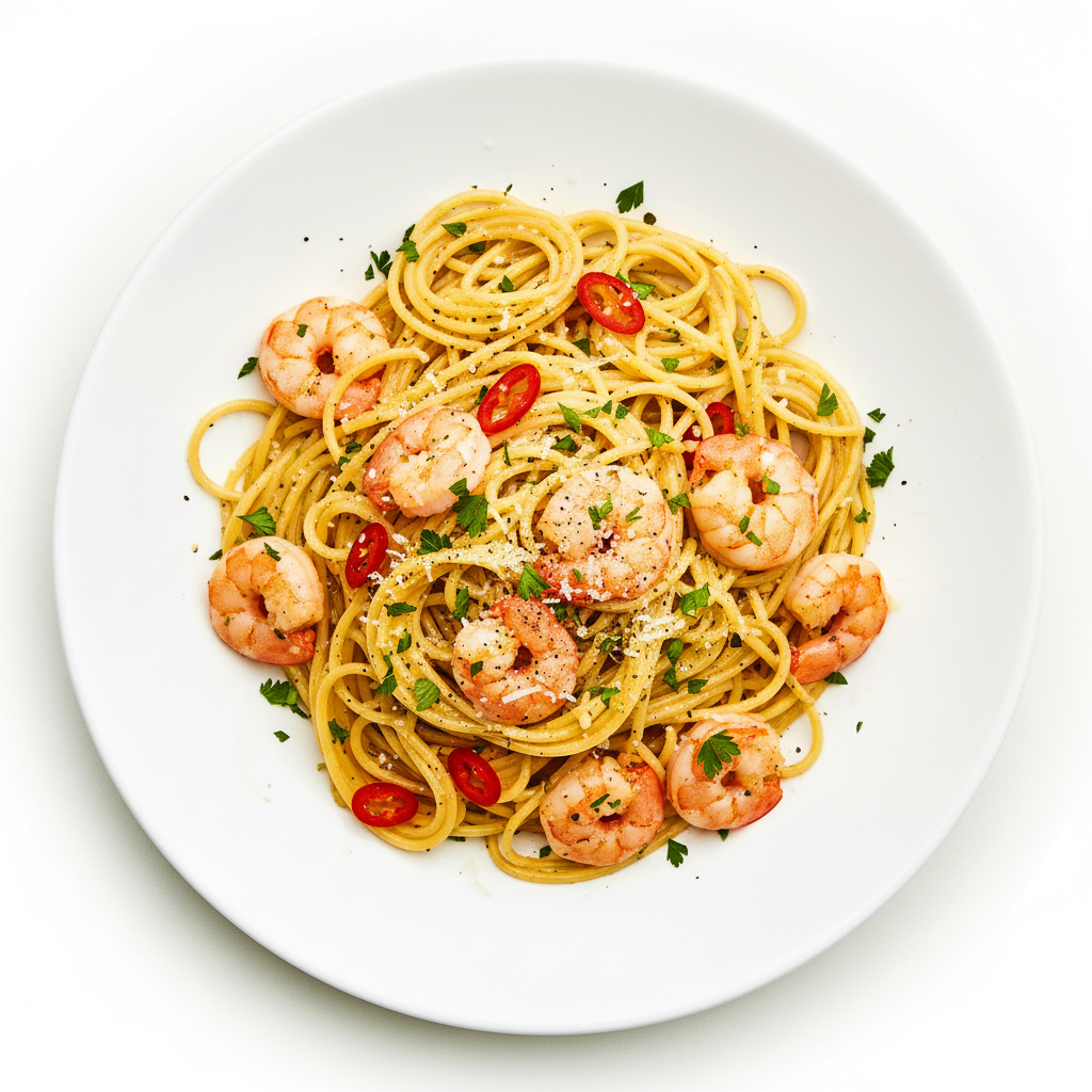 CHILLI GARLIC PRAWN SPAGHETTI Full