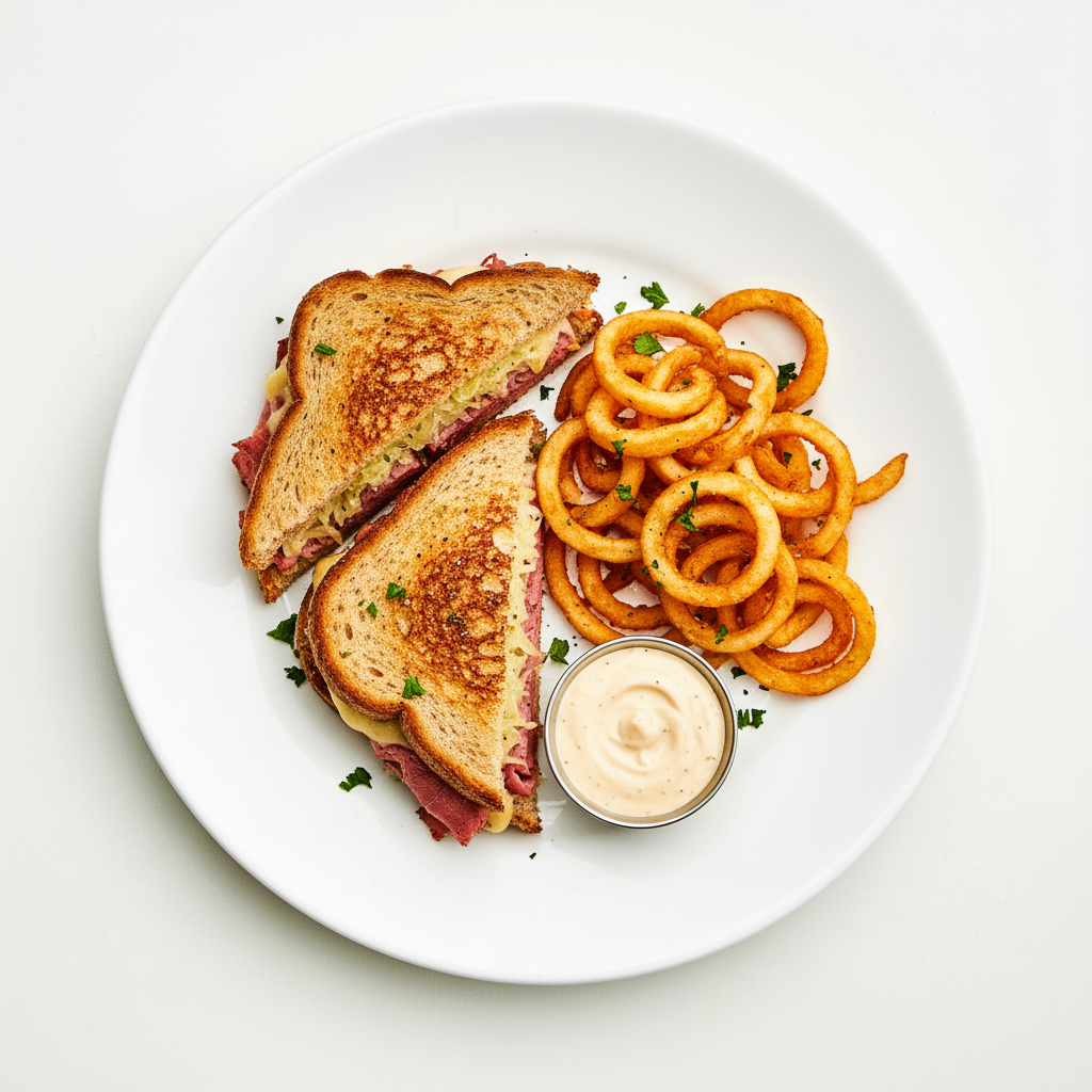 Wagyu pastrami, Russian dressing, Swiss cheese, toastie Full