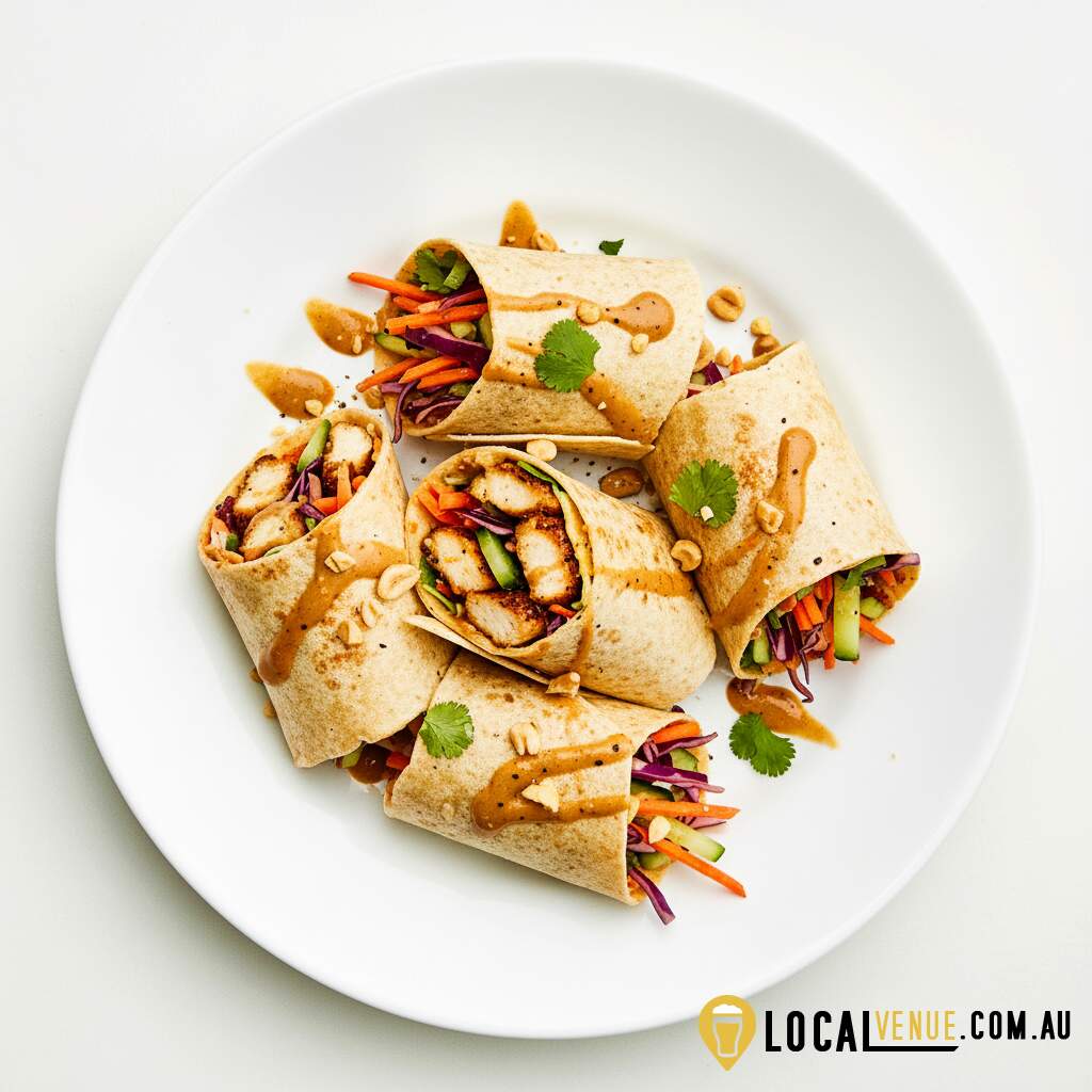 Authentic chicken tikka wrap with cos lettuce, tomato, Spanish onions, cucumber, paneer, & mint yoghurt Full