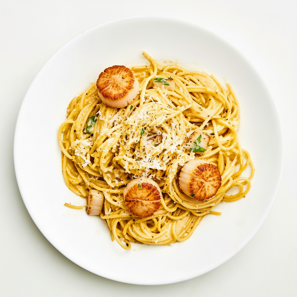 Scallop & Salmon Linguini Full