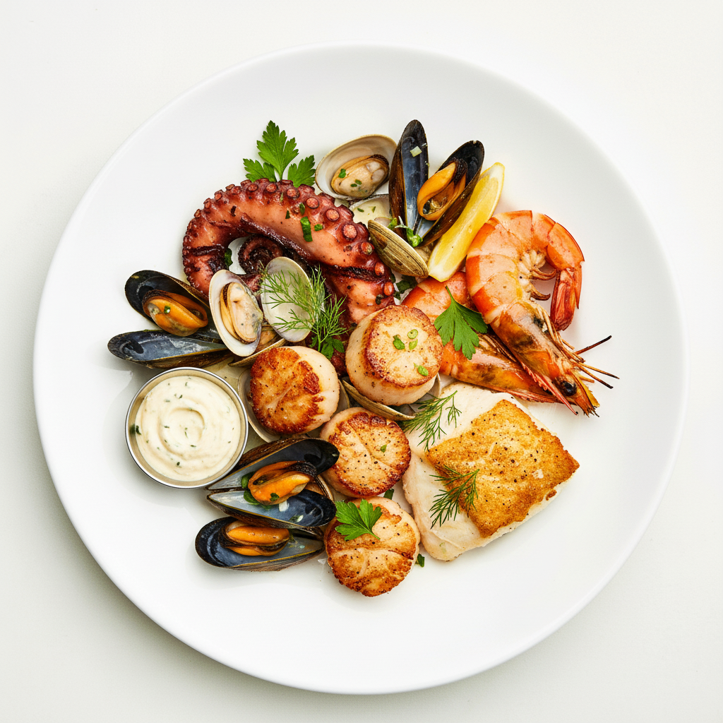 Prawn & Oyster plate Full