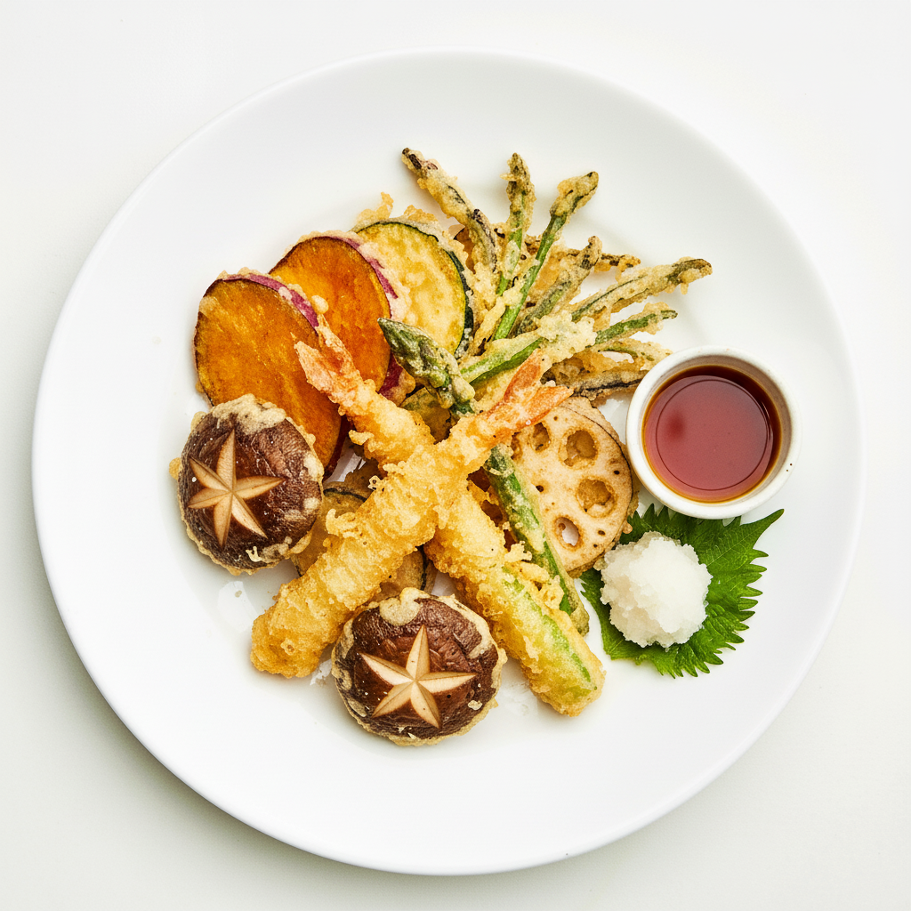 Tempura Fried Vegetable Fritters (V) Full