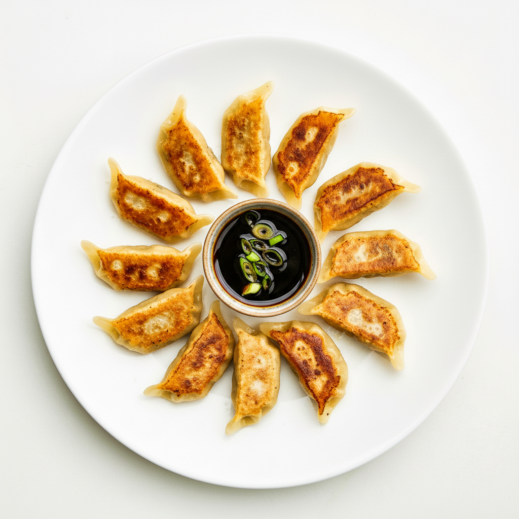 Pan-fried veggie gyozas (6) Full