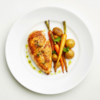 Butterflied & roasted chicken, chimichurri