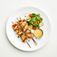 Chicken skewers, ginger aioli