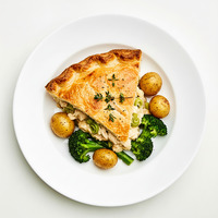 Mini chicken + leek pies with mustard