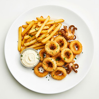Calamari Ring with Chips & Salad