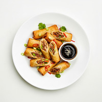 Duck spring rolls with Asian BBQ glaze