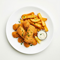 Battered fish goujons