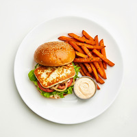 Portobello Mushroom & Haloumi Burger