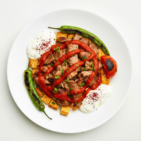 Lamb kofte, iskender sauce, herb yoghurt