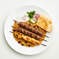 Chicken, beef or vegie kebabs (x2)