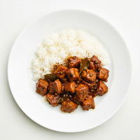 Pork With Satey Corn Plum