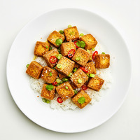 Deep Fried Stuffed Bean Curd with Minced Prawns