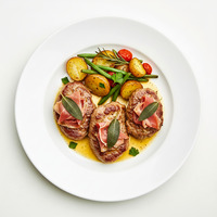 Chicken saltimbocca - roasted vine ripened tomato - garlic herb butter