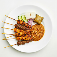 Malaysian satay skewers - toasted peanuts