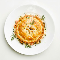 Prawn and scallop pot pie