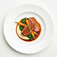 Hoi sin cured duck breast, cassava, ginger mayo